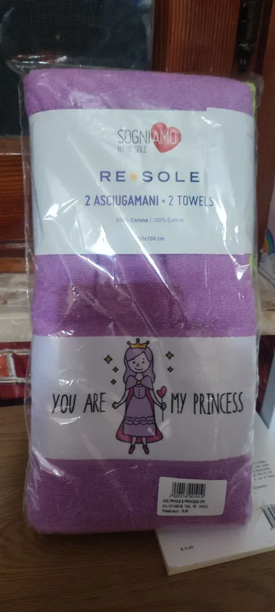 Re Sole 2 Asciugamani Bimbi Rana Principe