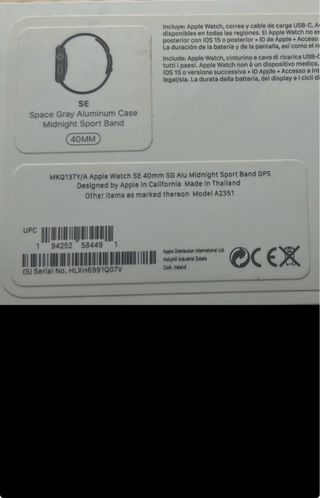 Apple Watch SE Space Gray como nuevo.