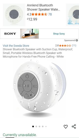 Altavoz Bluetooth Ventosa Waterproof Gris/Blanco