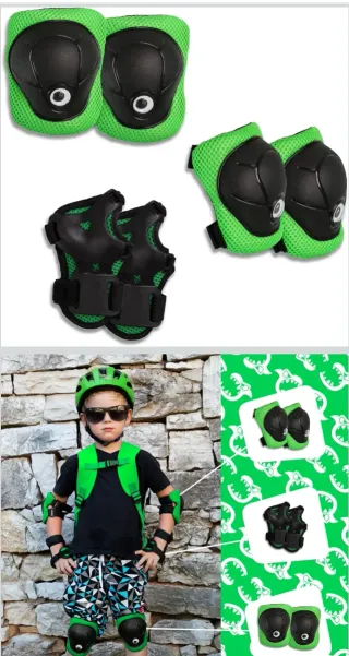 Protecciones patinete niño verde
