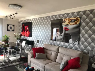 Sofá eléctrico 4 plazas beige/gris para 4 personas