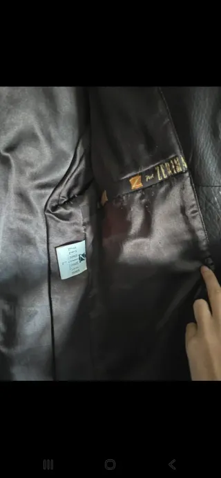 Chaqueta de piel marrón