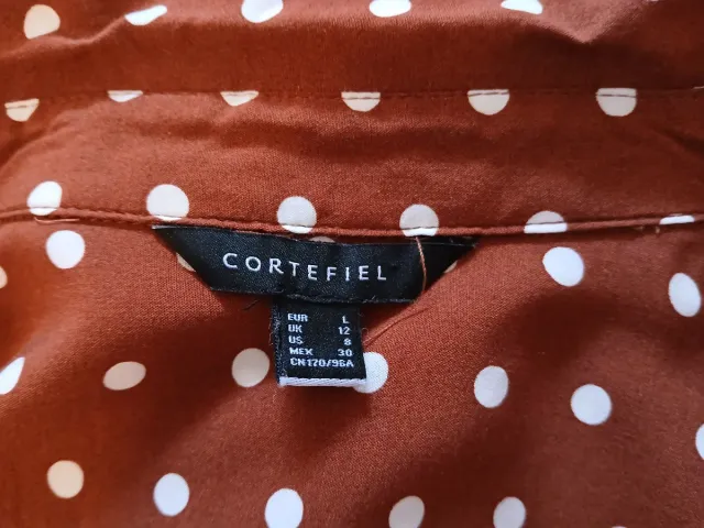 Camisa Cortefiel lunares marrones