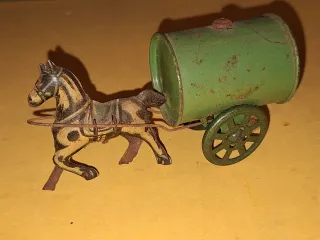 Rico Carreta con tonel años 40 Juguete  antiguo