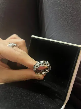 Anillo plata con detalles azules