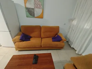 Sofá 3+2 plazas tela naranja