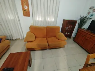 Sofá 3+2 plazas tela naranja