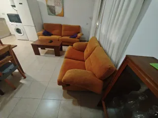 Sofá 3+2 plazas tela naranja