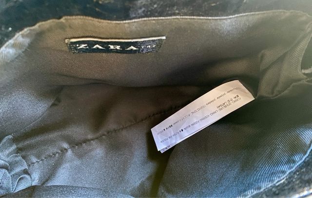 Bolso Mochila Zara Negro Charol