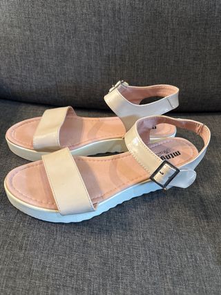 Sandalias Beige y Rosa Mujer