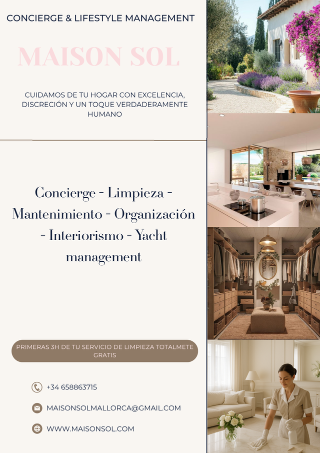 Servicio de limpieza, conserjería y asistente