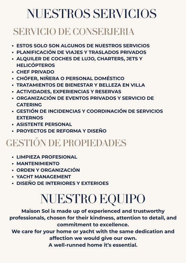 Servicio de limpieza, conserjería y asistente