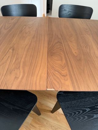 Mesa de comedor extensible madera nogal