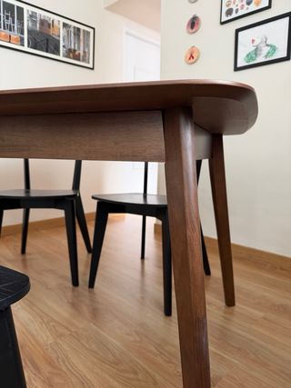 Mesa de comedor extensible madera nogal