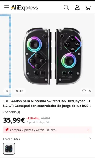 Controller Aolion per Nintendo Switch RGB
