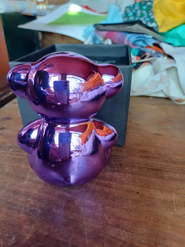 Figura Oso Tous Cerámica Morado