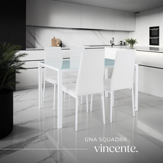 Set di Mobili per Sala da Pranzo, 4 Sedie in Simil