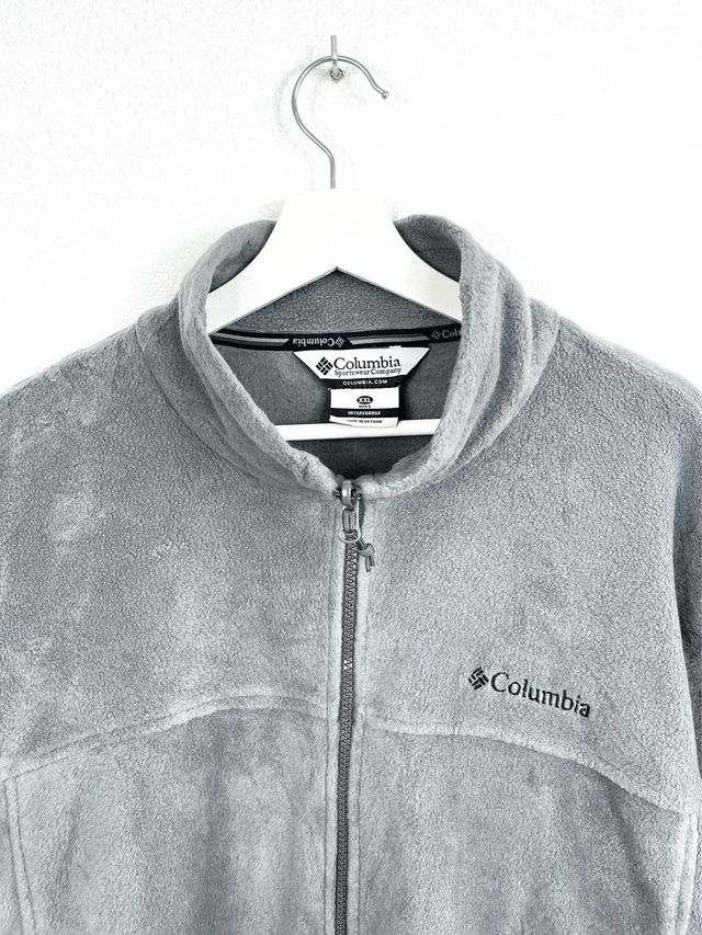 Forro Polar Columbia Retro Oversize Gris Y2K 