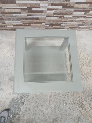 Mesa de centro salón cristal y madera