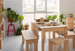 Mesa de comedor de madera 180 cm