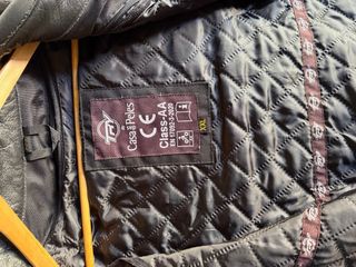 Chaqueta de cuero negra TRY para moto