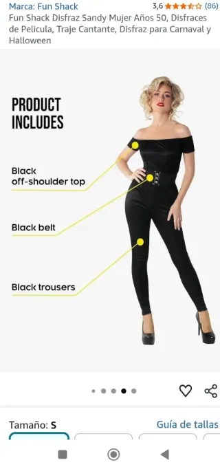 Disfraz Olivia Grease Talla L adulto