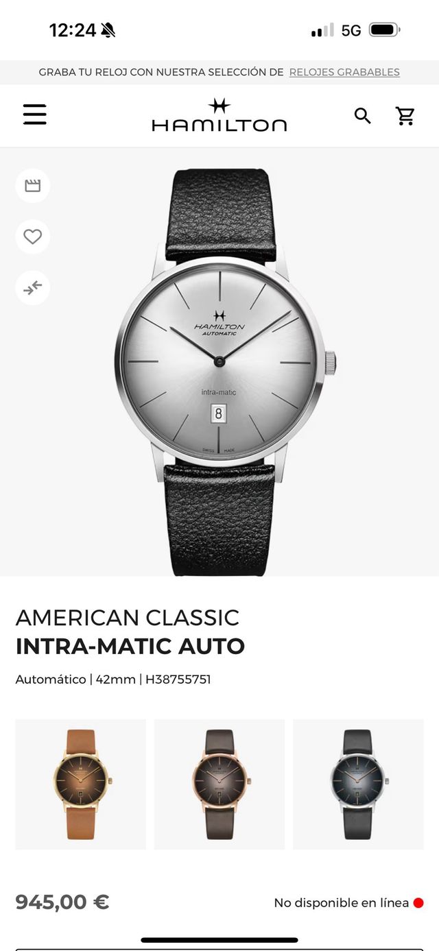 Hamilton Intra-Matic Automático con Fecha