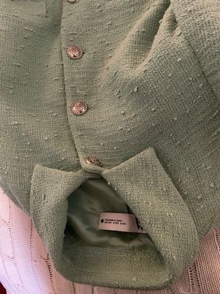 Chaqueta tweed Zara verde menta ( claro ) 