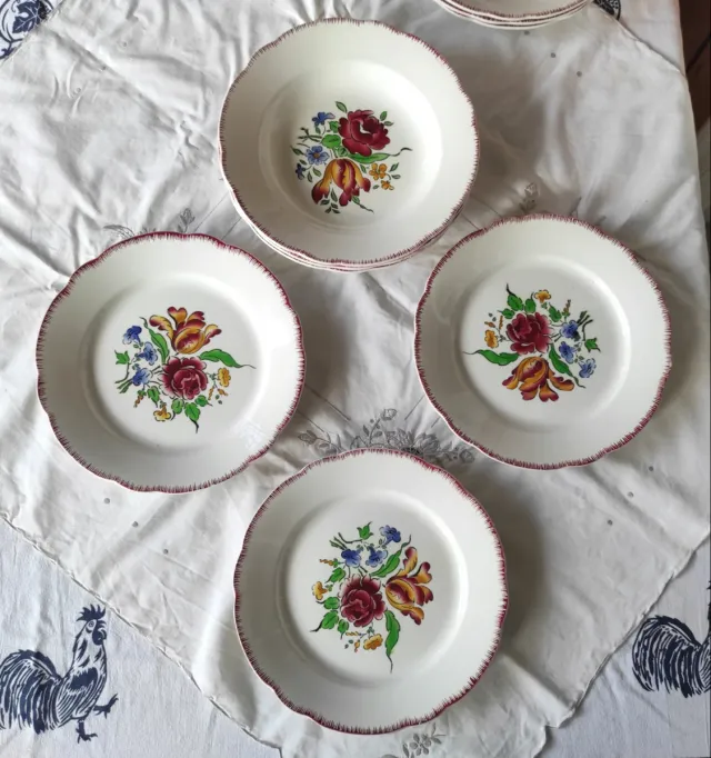 6 Piatti Sarreguemines Fiori 1930