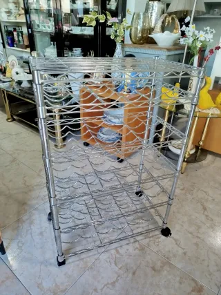 Vinoteca, botellero , estantería Metálica - Ruedas