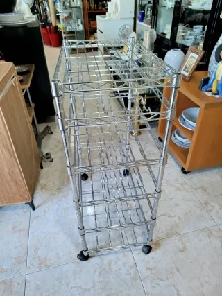 Vinoteca, botellero , estantería Metálica - Ruedas