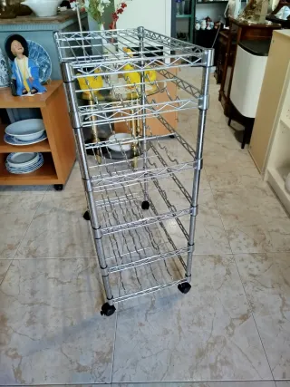 Vinoteca, botellero , estantería Metálica - Ruedas