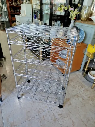 Vinoteca, botellero , estantería Metálica - Ruedas
