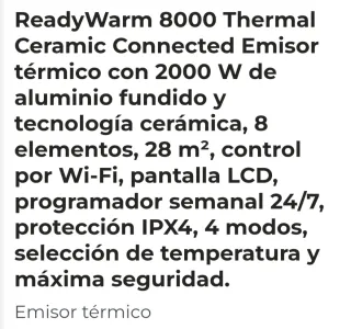 Cecotec Radiador Térmico Blanco y Plateado