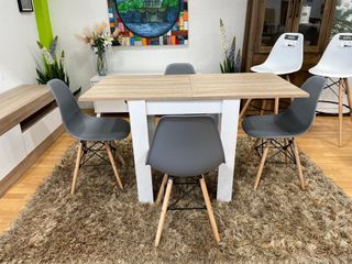 MESA AUXILIAR EXTENSIBLE + 4 SILLAS