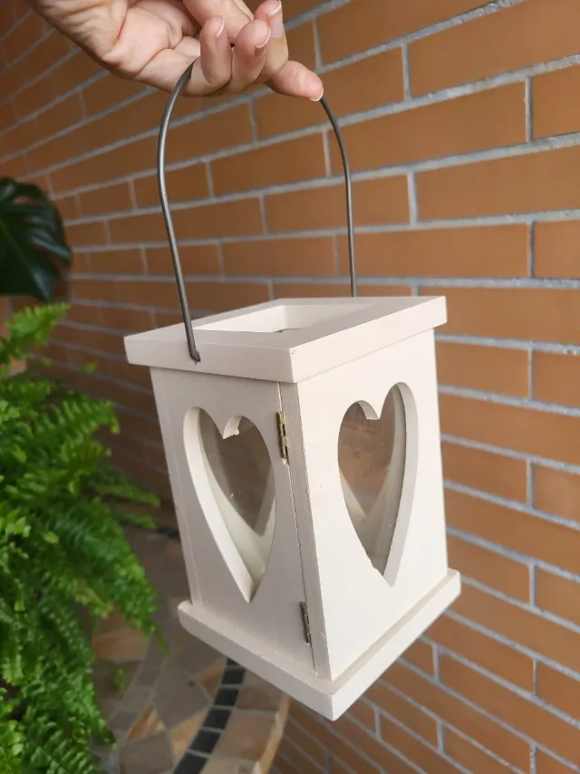 Farol portavelas madera