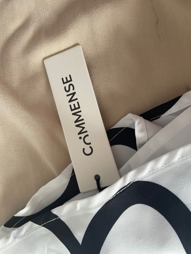 Vestido Commense Talla S Blanco y Negro