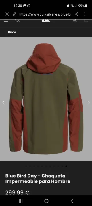 Chaqueta Quiksilver Hombre Impermeable