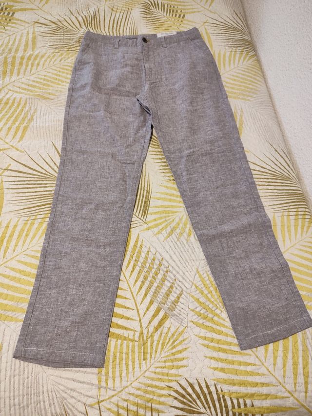 Pantalón gris de lino