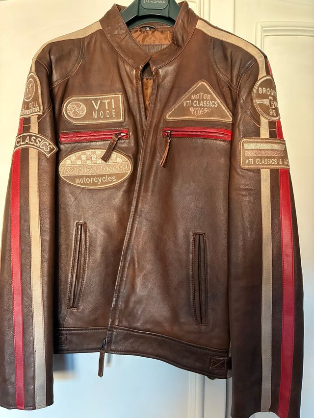 Chaqueta de cuero motera VTI Classics