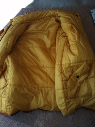 Cazadora larga de terciopelo. Reversible.