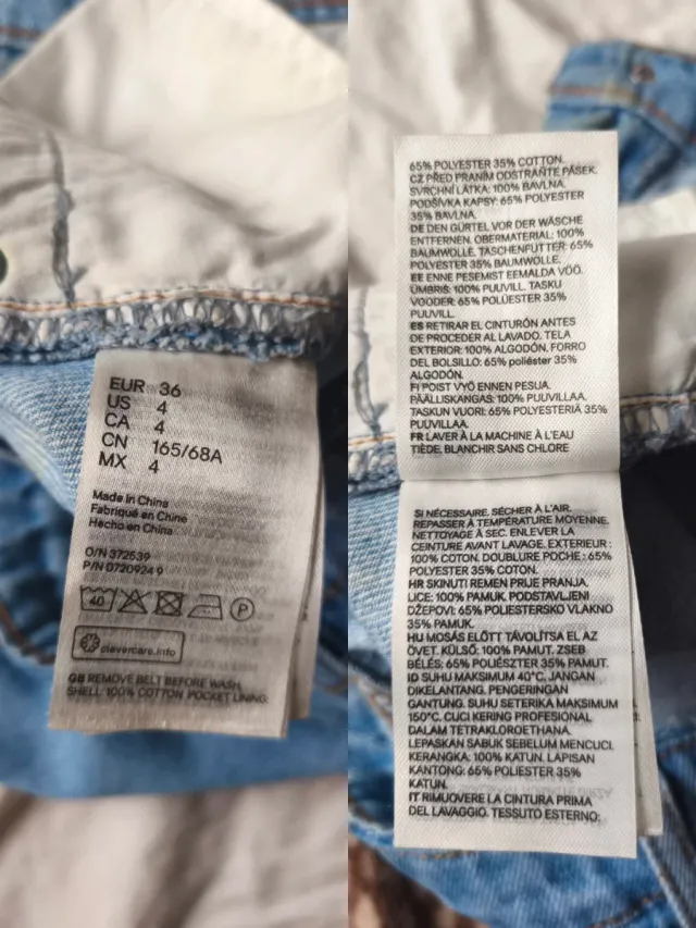 Falda vaquera tiro alto mini Talla 36