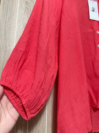 Blusa coral con botones