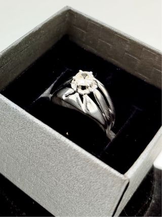 Anillo Oro Blanco Diamante