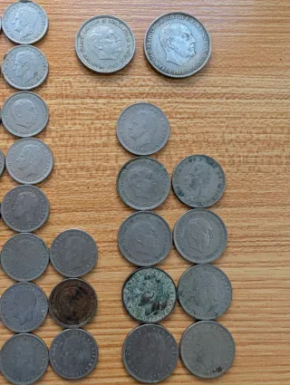 Lote Billetes y Monedas Franco/Juan Carlos plata