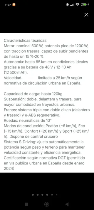 Patinete Eléctrico Cecotec Bongo Y65 connected.