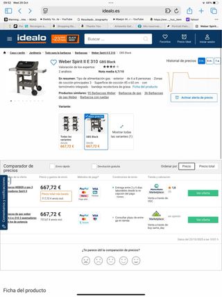 Il barbecue Weber Spirit include una bottiglia