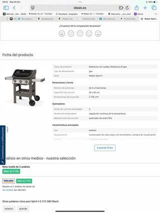 Il barbecue Weber Spirit include una bottiglia