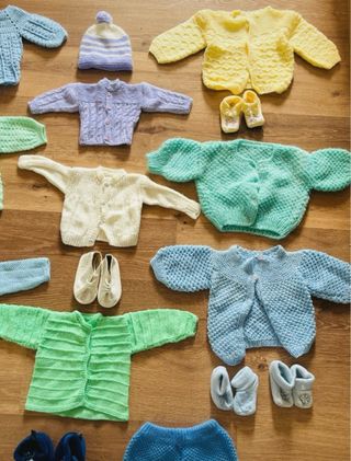 Roupas Tricot Bebé Casaco Calças botinhas handmade
