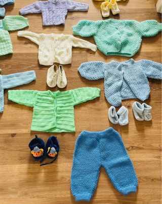 Roupas Tricot Bebé Casaco Calças botinhas handmade